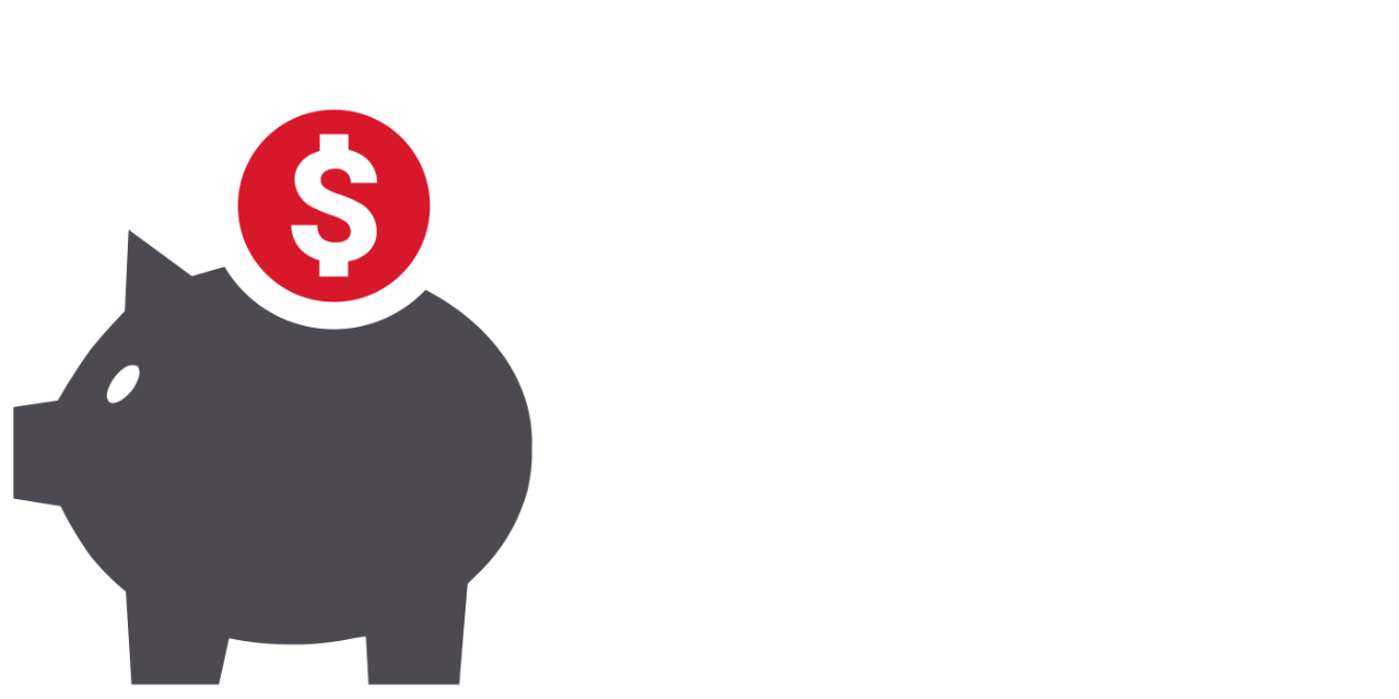 Ein Icon zeigt ein Sparschwein mit Münze.