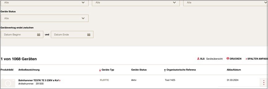 Meine Hilti Geräte: E-Check Schritt 2
