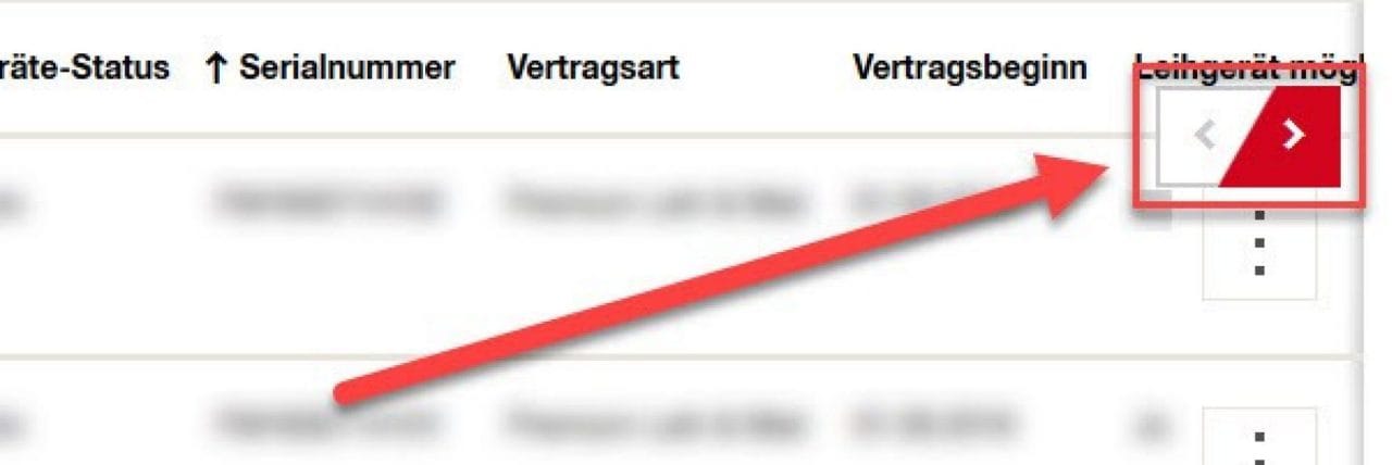 Geräteübersicht einfach mit den Pfeilen anpassen