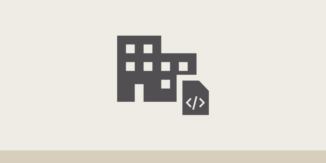 Illustration de deux maisons grises avec l’image d’un fichier informatique gris devant elles.