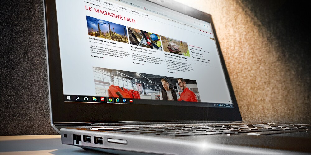 Ouvrez un ordinateur portable avec le magazine Hilti