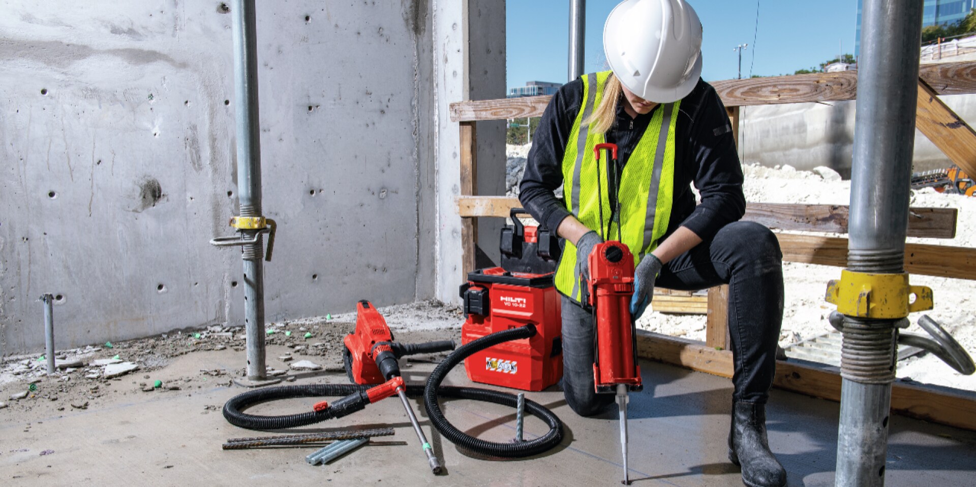Installation SafeSet dans un sol en béton