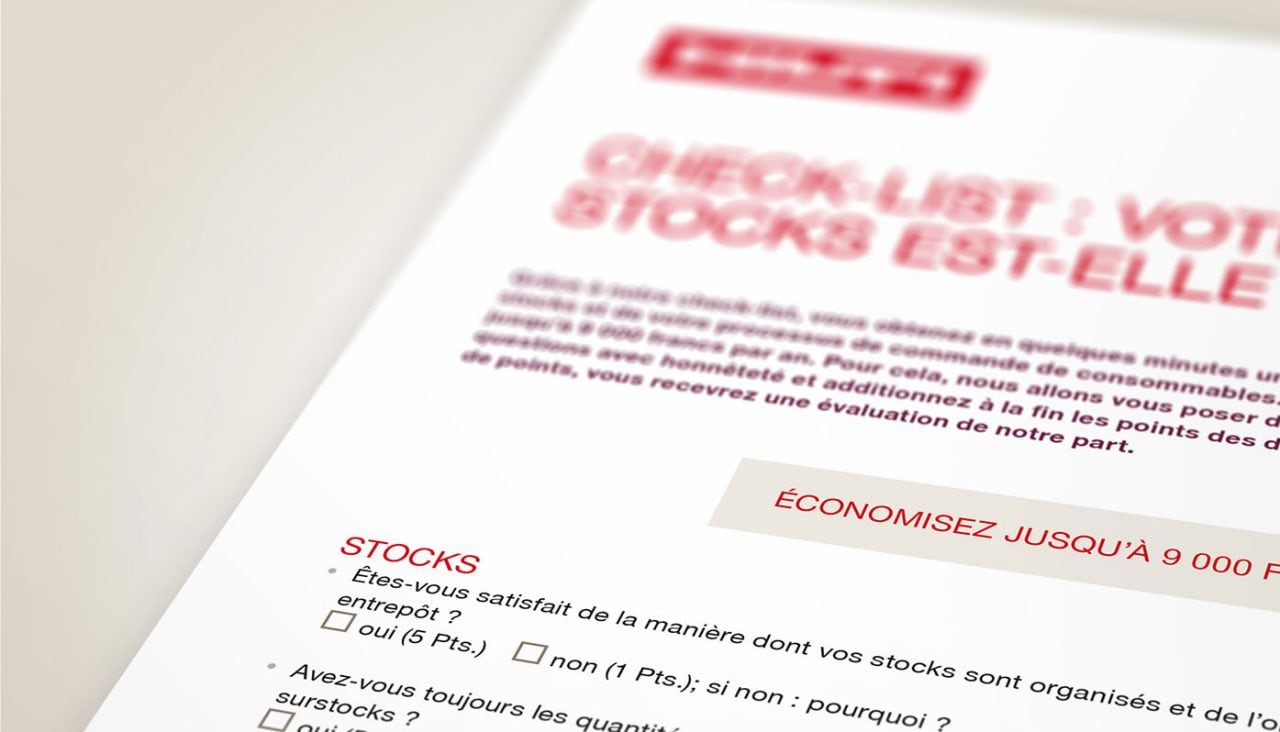 Zu sehen ist ein Ausschnitt einer Lagermanagement-Checkliste.