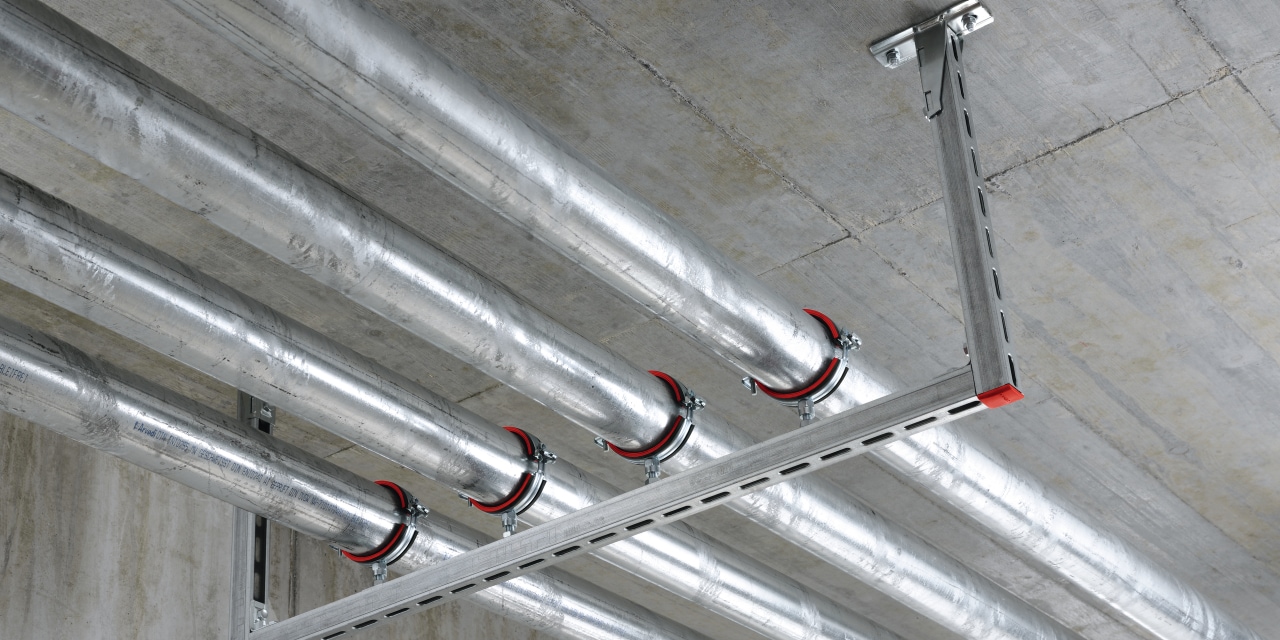 Sistema di binari MM per carichi leggeri negli impianti tecnici dell’edificio (TGA)