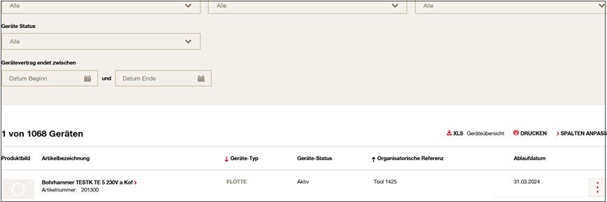 Meine Hilti Geräte: E-Check Schritt 2