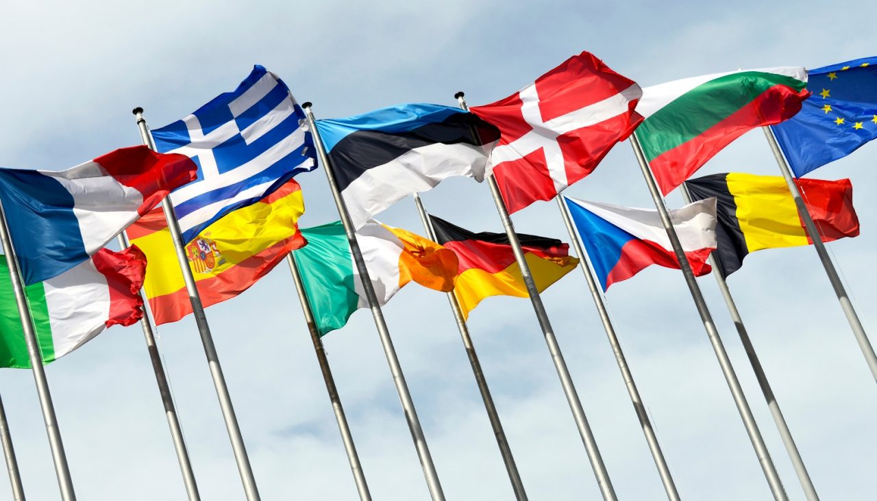 1361033954 Strasbourg / France - May 10, 2012: Flags of European countries in front of the European Parliament in Strasbourg, France; Shutterstock ID 1361033954; Purchase Order: Bild Whitepaper; Job: Hilti Campaign; Client/Licensee: Hilti Deutschland AG