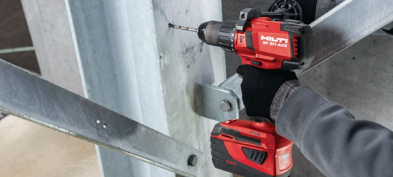 SF 6H-A22 (02) Trapano a percussione cordless da 22V con ATC e frizione elettronica per utilizzo universale su legno, metallo, muratura e altri materiali Applicazioni 1