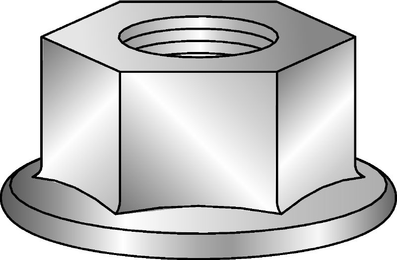  Écrou hexagonal galvanisé avec bride conforme à DIN 6923 8