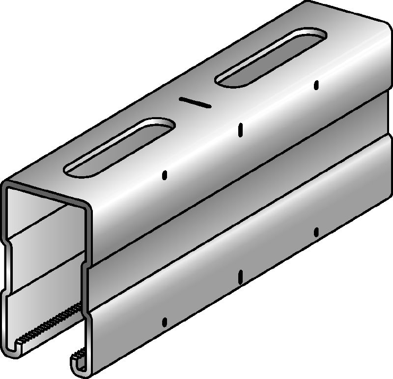 Rail MQ-72 Rail entretoise MQ galvanisé de 72 mm de haut pour les applications pour charges moyennes/lourdes