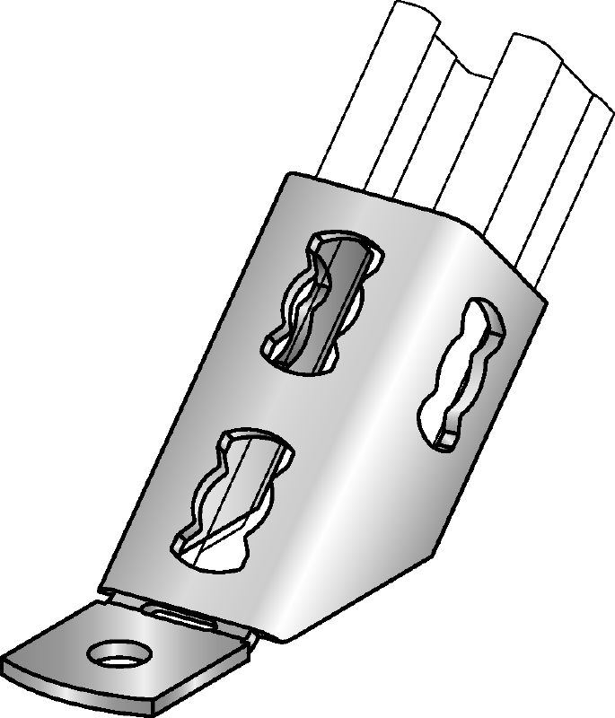 Base binario MQP-45-F Base binario zincata a caldo (HDG) per il fissaggio angolare dei binari al calcestruzzo