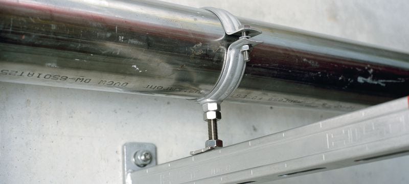 Collare per carichi pesanti MP-MR Morsetto da tubi in acciaio inox standard senza rivestimento acustico per applicazioni di tubi a uso intensivo Applicazioni 1