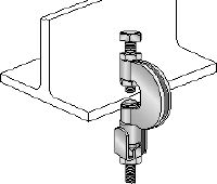 Clip-étau MQT-G Clip-étau galvanisé pour la fixation de tiges filetées à des poutres en acier en pente