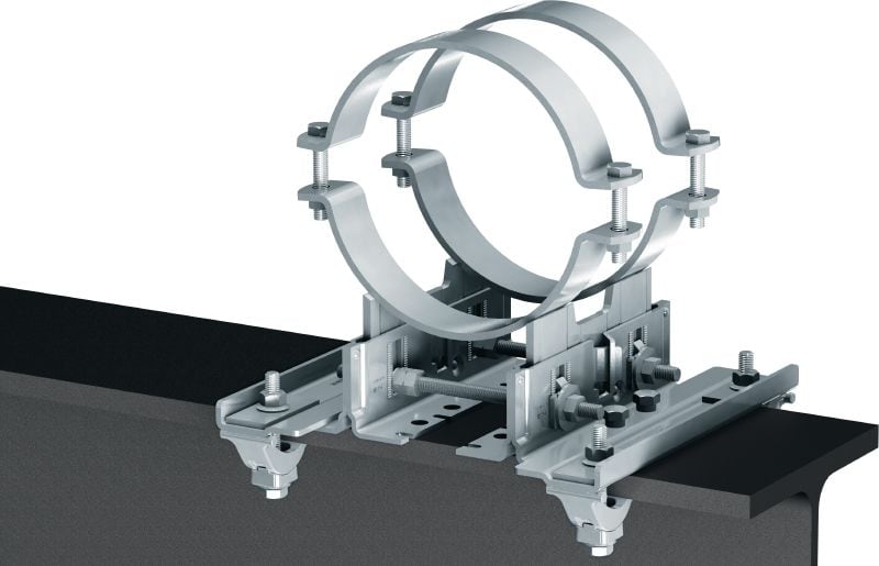 MP-PS Festpunktverbinder für Stahlträger Trägerverbinder zur Befestigung von MP-PS Rohrschuhen an Stahlträgern
