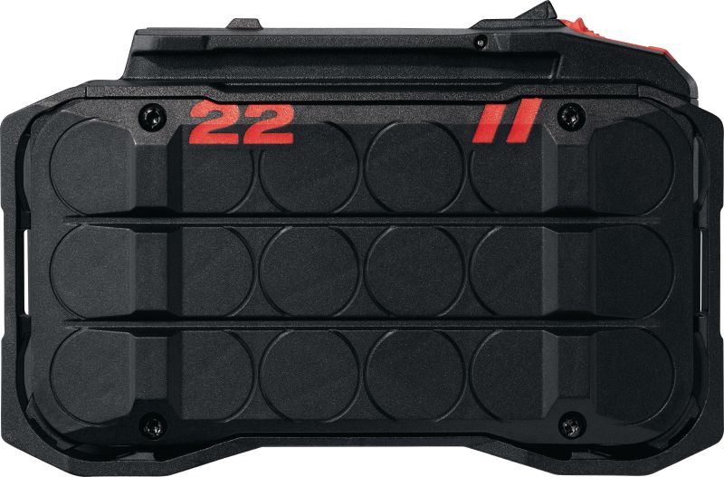 Batteria Nuron B 22-255 Batteria agli ioni di litio da 22V messa a punto per prestazioni al top e per la massima potenza e autonomia degli attrezzi per perforazione a percussione e taglio per uso intensivo Nuron