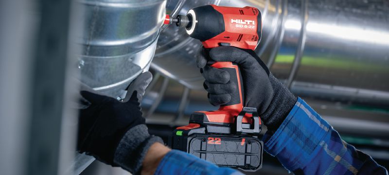 SID 6-22 Avvitatore a percussione a batteria Avvitatore a impulsi cordless di grande potenza con motore brushless ad alta velocità e maneggevolezza precisa per risparmiare tempo nei lavori di fissaggio ad alto volume (piattaforma a batteria Nuron) Applicazioni 1