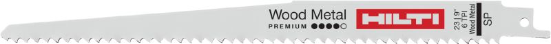 Premium-Schnitt von Holz mit Metall Premium-Säbelsägeblatt für den Abbruch von Holzbauten mit Metall. Stark beim Metallschnitt und schnell beim Holzschnitt