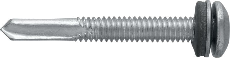 Vis autoperceuses pour métal S-MD 35 PS Vis autoperceuse à tête cylindrique (acier inoxydable A2) avec rondelle de 12 mm pour les fixations de métal sur métal d'épaisseur élevée (jusqu'à 12 mm)