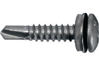 Metallbau-Selbstbohrschrauben S-MD 33 PSS Selbstbohrschraube mit Linsenkopf (A4 Edelstahl) mit 12-mm-Unterlegscheibe für mitteldicke Metall-Metall-Befestigungen (bis 5,5 mm)