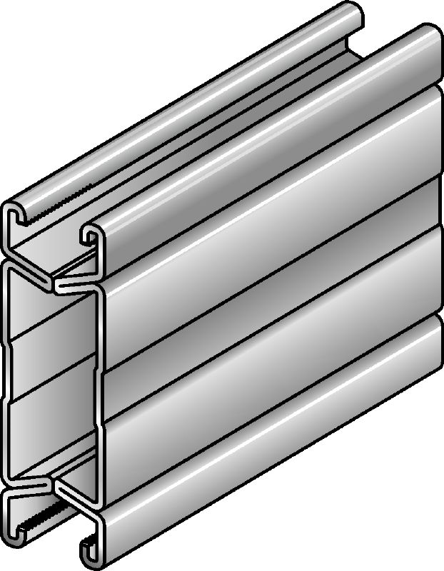 MQ-124X D-F Rail de supportage MQ double galvanisé à chaud (GAC) pour les applications pour charges moyennes/lourdes