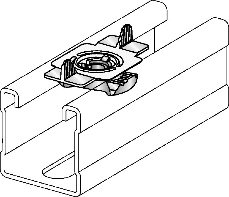 Écrou à ailettes MQM-F Écrou à ailettes galvanisé à chaud (GAC) pour l'assemblage des composants du système de supportage modulaire Applications 1