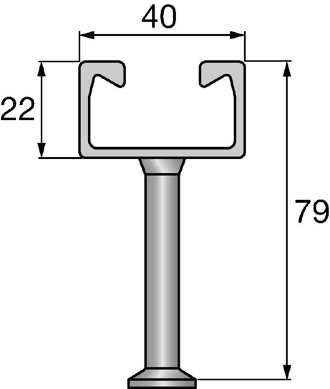 Binari di ancoraggio standard HAC-C Binari per tasselli gettati in opera in misure e lunghezze standard per una vasta gamma di applicazioni