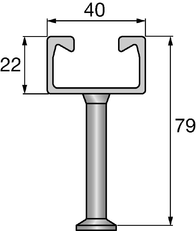 Rails d'ancrage laminés à chaud HAC-C Rails d'ancrage coulés laminés à chaud en tailles et longueurs standard pour une vaste gamme d’applications