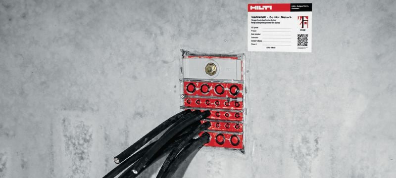 Module de colmatage CFS-T FB Modules de colmatage pour l'obstruction des espaces inutilisés au sein de cadres métalliques lorsque les conditions exigent une forte étanchéité à l'eau et au gaz et une haute résistance au feu Applications 1