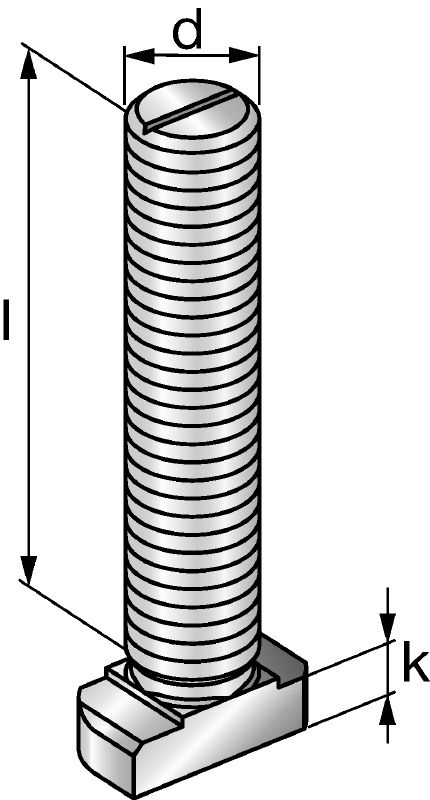 Hammerkopfschraube HBC T-Bozen zur Verwendung mit HAC-C(-P) Schienen