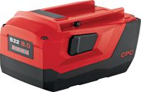 Batteria B22 8,0 22V Potentissima batteria Li-Ion da 22V 8,0 Ah per una durata estrema