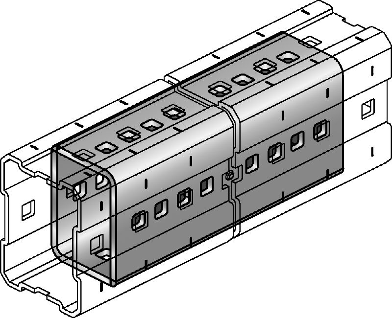 Collegamento MIC-E Collegamento zincato a caldo (HDG) utilizzato per il collegamento longitudinale di travi MI per campate lunghe in applicazioni per carichi pesanti