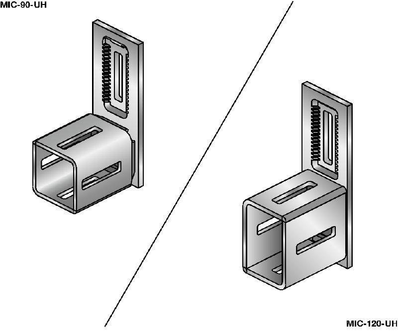 Connecteur MIC-UH Élément de liaison galvanisé à chaud (GAC) standard pour la fixation de poutrelles MI les unes aux autres