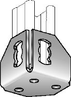 Base binario: MQP-2 Base binario zincata per il fissaggio angolare di binari al calcestruzzo con spazio limitato