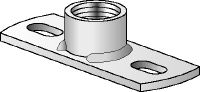 MGL 2-R Platine légère en acier inoxydable (A4) pour fixer les tiges filetées Imperial avec deux points de chevillage