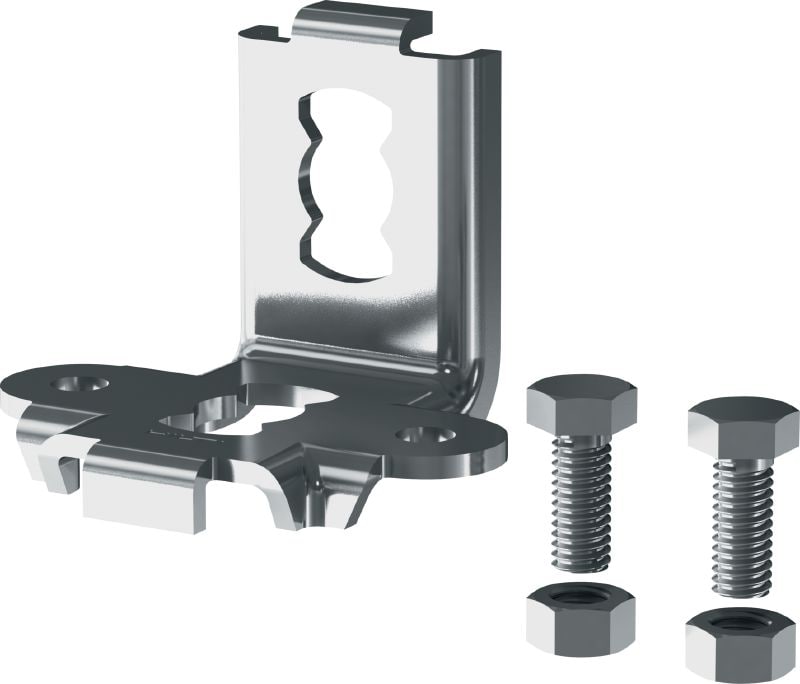 Équerre parasismique MQS-W Bouton d'assemblage de rails pour entretoise galvanisé à utiliser dans les trapèzes de rails MQ renforcés pour les applications parasismiques