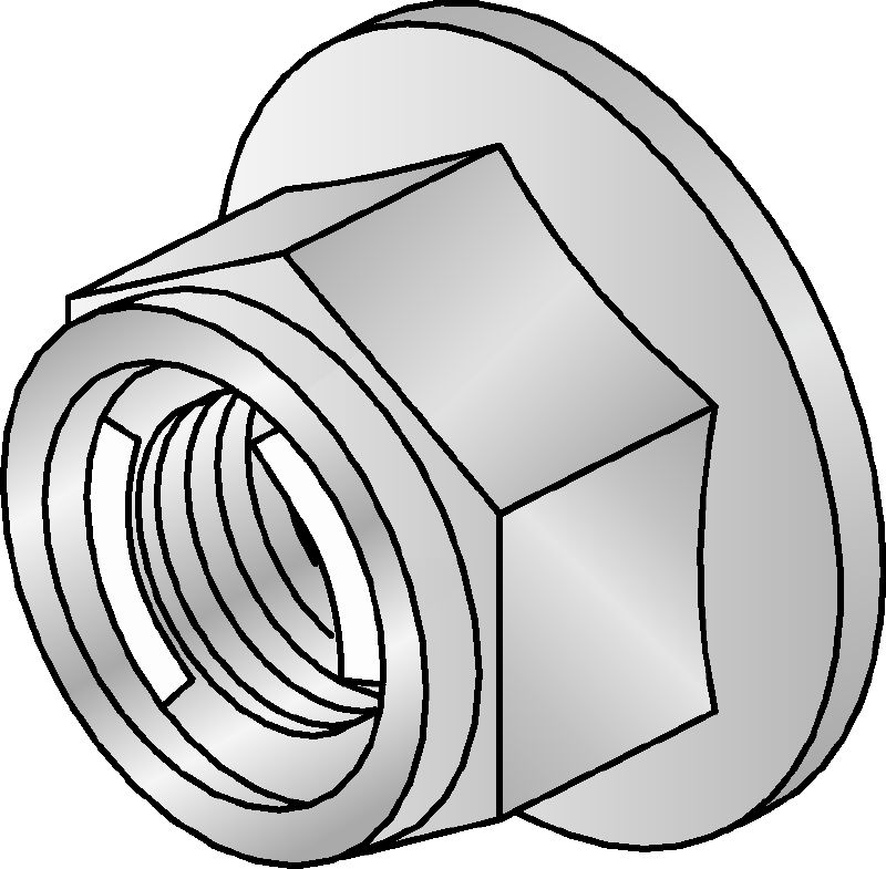 Écrou hexagonal M12-F-SL-WS 3/4 Écrou hexagonal galvanisé à chaud (GAC) avec mécanisme autobloquant utilisé avec tous les connecteurs MI