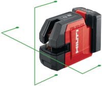 Laser a piombo e a linee incrociate PM 20-CG 12V Laser con 2 linee e 5 punti per idraulica, livellamento, allineamento e squadratura con raggio verde (piattaforma batteria da 12V)