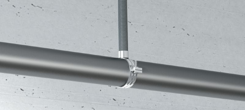 Collare a uso intensivo MP-M Pipe Morsetto da tubi zincato standard senza rivestimento acustico per applicazioni di tubi a uso intensivo (sistema metrico) Applicazioni 1