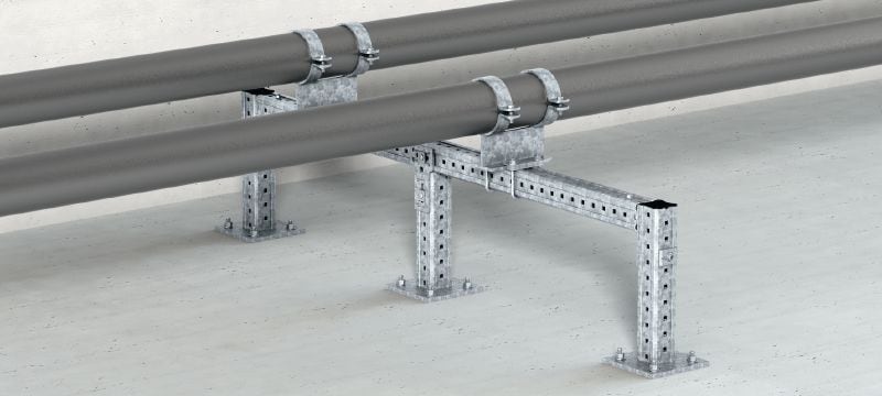 MIC-PS/MIC-PSP Élément de fixation galvanisé à chaud (GAC) pour la fixation des sabots de tubage aux poutres MI dans les applications pour charges lourdes avec extension Applications 1
