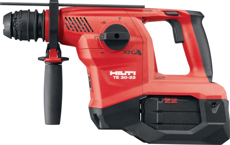 Perforatore a batteria TE 30-22 Potente perforatore cordless SDS Plus (TE-C) con Active Vibration Reduction e Active Torque Control per la foratura e la scalpellatura nel calcestruzzo (piattaforma della batteria Nuron)