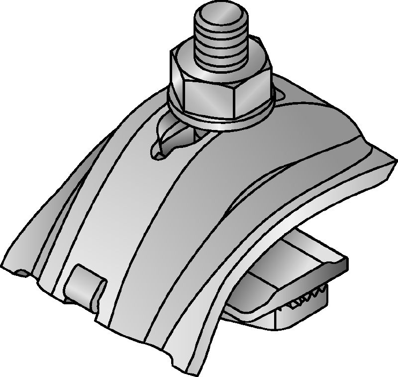 MQT-U Attache de poutre galvanisée pour raccorder directement le côté ouvert ou l'arrière du rails MQ/HS à des poutres en acier
