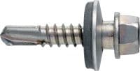 Metallbau-Selbstbohrschrauben S-MD53SS Selbstbohrschraube (A4 Edelstahl) mit 16-mm-Unterlegscheibe für mitteldicke Metall-Metall-Befestigungen (bis 6 mm)