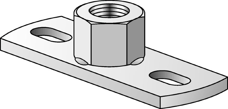 MGS 2-R Platine moyenne en acier inoxydable (A4) pour la fixation de tiges filetées métriques avec deux points de chevillage