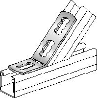 Support d'angle galvanisé à chaud MQW-3/45 Équerre à 45 ou 135 degrés galvanisée pour le raccordement de multiples rails entretoises MQ