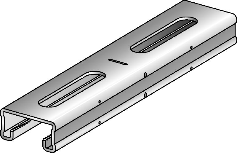 Rail MQ-21-R Rail entretoise MQ en acier inoxydable (A4) d'une hauteur de 21 mm pour les applications pour charges légères