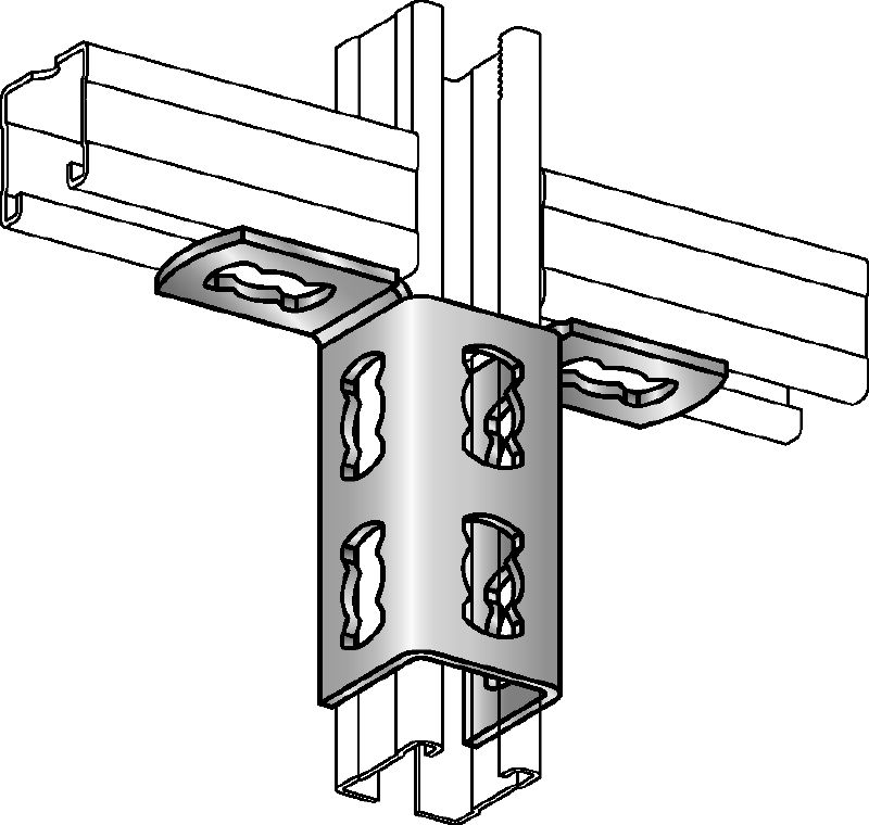 Bullone di collegamento MQV-2/2 D Bullone di collegamento flessibile zincato per due strutture bidimensionali