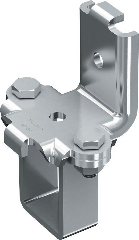 MT-S-L 60 Winkelkonsole (seismisch) Winkelkonsole zur Montage von abgespannten MT-60 Profilschienenkonstruktionen in Erdbebenzonen
