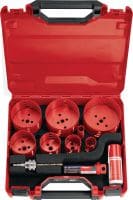 Valigette e set per seghe a tazza Valigetta per attrezzi per seghe a tazza Hilti, disponibile sia vuota che sotto forma di set pronti per l'uso per diversi scopi