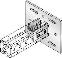 Platine de liaison MIQC-S Platine galvanisée à chaud (GAC) pour la fixation des poutres MIQ dans l'acier dans les applications pour charges lourdes