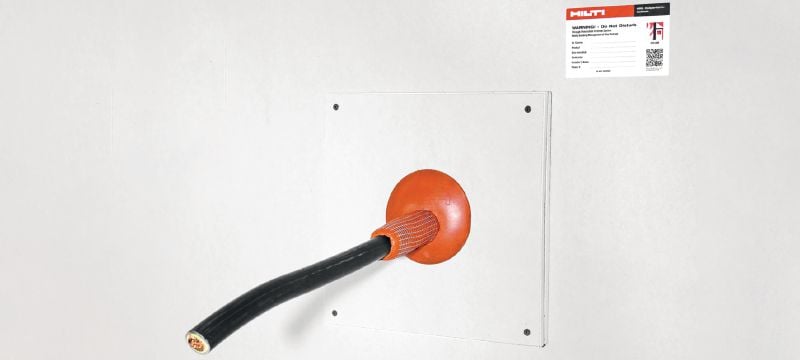 Bouchon coupe-feu CFS-PL Solution de coupe-feu intumescent réutilisable pour les passages de câbles permanents ou provisoires dans les murs et les sols Applications 1