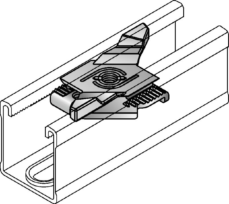 MM-WN Écrou à ailettes galvanisé pour le raccordement des éléments du système de supportage modulaire aux rails entretoises MM